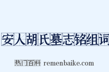 安人胡氏墓志铭组词是什么意思的图片